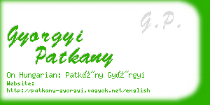 gyorgyi patkany business card